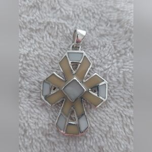 Elegant Silver & Stone Necklace Pendant
